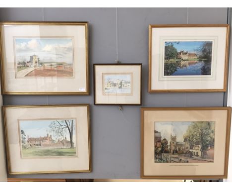 Five watercolours to inc Kenneth Broad (Exh. 1922-35): Frant Church, near Tunbridge Wells, watercolour, signed lower right, 2