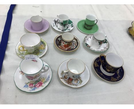 Nine Shelley cabinet cups and saucers