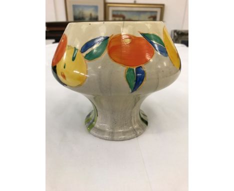 A Clarice Cliff 'Delecia' pattern Bizarre vase (hairline crack)