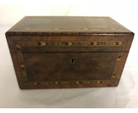 A Tunbridgeware tea caddy
