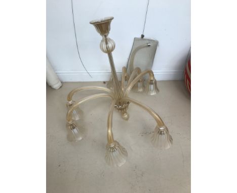 An eight-branch Murano Vetreria Archimede Seguso lamp; together with a spare branch