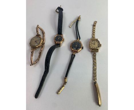 Winco, a lady’s 9 carat gold wrist watch, on an expanding bracelet stamped ‘9ct’; with a Tissot lady’s 9 carat gold wrist wat