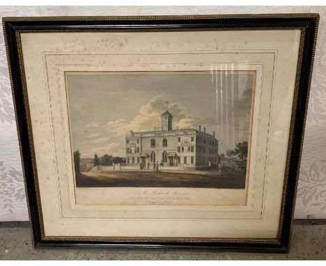 A 19th century print of Frome hospital and asylum, 28cm x 35cm 