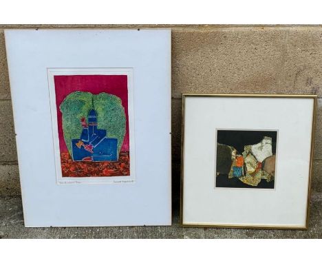 David Hazelwood, (1932- 2004), In a dark place, 1984, mixed media, along with a Delavar Kardien, limited edition print, 2/50