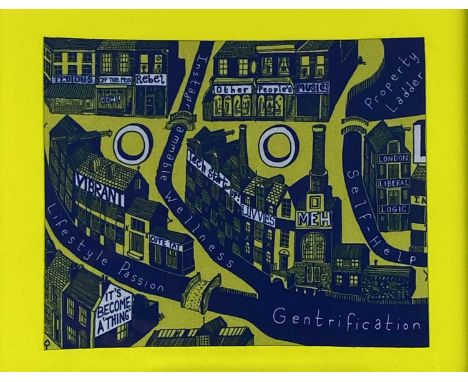 After Grayson Perry OBE (British b.1960) Gentrification Cloth, 14.5 x 19 cm, frame 22.5 x 27.5 cm
The lens cloths were design