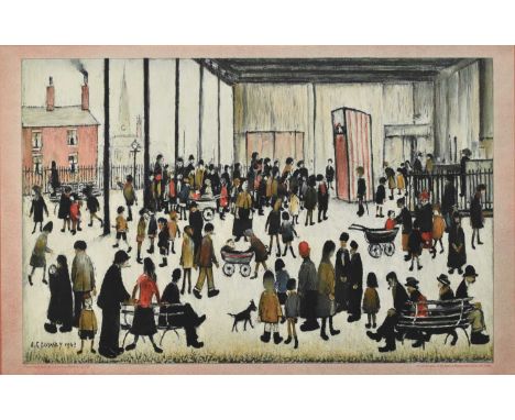 After Lawrence Stephen Lowry (1887-1976) Punch and Judy, lithograph, published by the Baynard Press for School Prints Ltd, 44