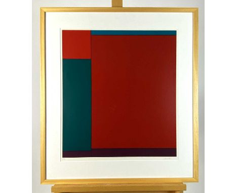 Ludwig Sander (American 1906-1975) Manitou (Lilac/Blue), signed lower right, numbered 11/90, screenprint, 55.8 x 50 cm, frame