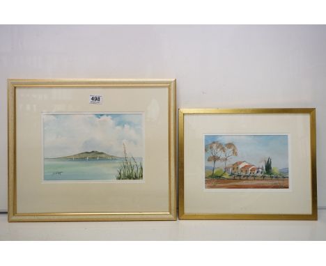 John R Pretty (1906 - 1977), 'North Island, New Zealand', watercolour, 19.5 x 29cm and 'Pres de Avignon', watercolour, 15.5 x