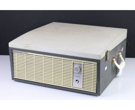 A BSR portable record player, Westminster CRP, fully transistorised automatic record player, Made in England for Curry's by F