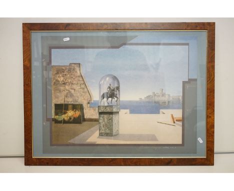 Andrea Vizzini (b. 1949) mixed media limited edition print of a classical surrealist coastal scene (28/75), image measures 50