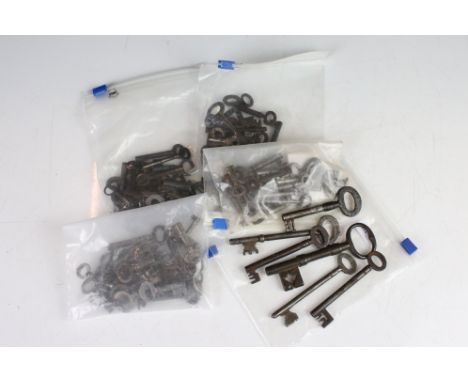 A large collection of vintage keys of various styles and sizes. 