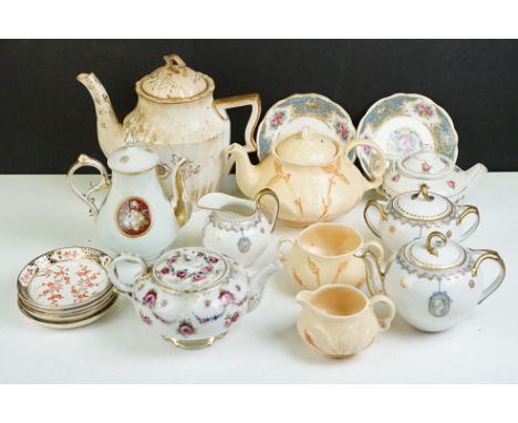 19th century onwards mixed tea ware, 17 pieces, to include Noritake, Foley, 19th century Imari, Ellgreave Pottery, etc 