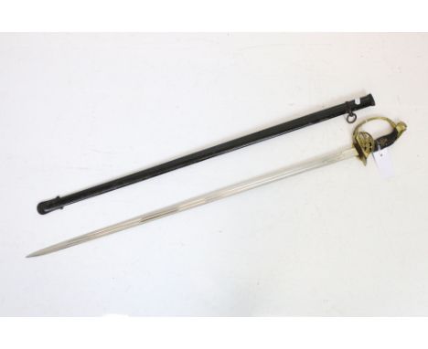 A Prussian model 1899 infantry officers sword, complete with scabbard. 