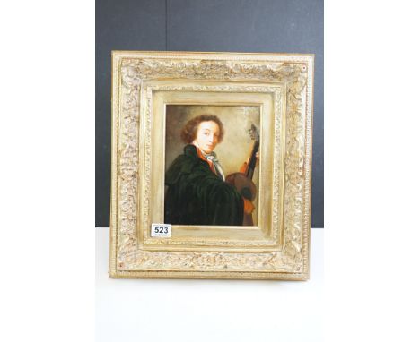 A fine gilt framed oil on panel portrait of Count Siementkowsky, 23 x 18cm