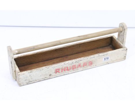 A vintage painted pine rhubarb trug. 