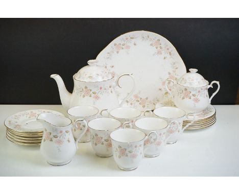 Royal Albert 'For All Seasons - Autumn Sunlight' tea service to include teapot &amp; cover, 6 teacups &amp; saucers, 6 tea pl