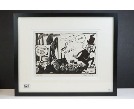 Hassell Smith (1915 - 2007), 'The Factories are Owned by the Workers Now!' print, signed in pencil number '20/100' lower left