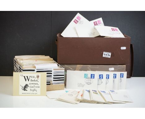 A collection of mainly British first day covers and PHQ cards dating from the 1970's onwards stored within three boxes. 