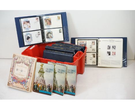A collection of Royal Family related stamps and First Day Covers all within associated binder albums. 