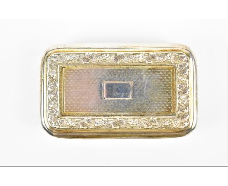 A George III silver and silver-gilt snuff box by Matthew Linwood, Birmingham 1813, of rectangular form, the hinged lid with c