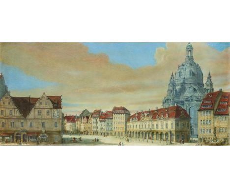 BELLOTTO, BERNARDO('Canaletto')1721 Venedig - 1780 WarschauKopie 18./19. Jh.Titel: Dresden. Alte Ansicht am Neumarkt mit der 