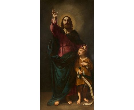 GESSI, GIOVAN FRANCESOBologna 1588 - 1649Titel: Christus mit einem Kind. Nach Matthäus, Kap. 18. Datierung: Um 1620. Technik: