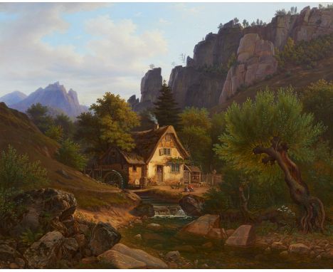 CATOIR, LOUIS1792 Offenheim - 1841 MainzTitel: Mühle im Morgenbachtal bei Trechtingshausen am Rhein. Technik: Öl auf Holz. Ma