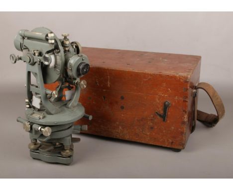 A cased Cooke, Troughton &amp; Simms theodolite / surveyors level.  