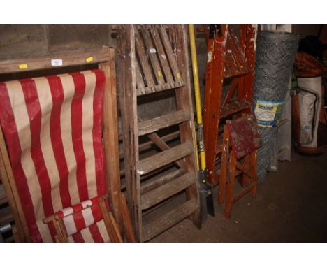 A wooden step ladder