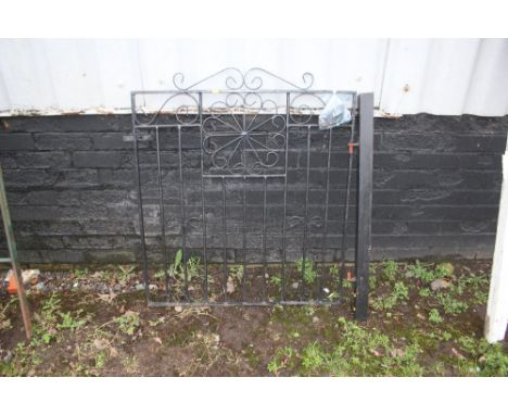 A metal gate post and gate 