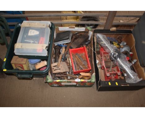 Three boxes of various hand tools 