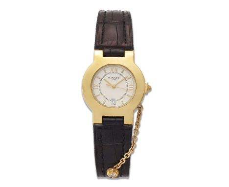 Chaumet, Lady's quartz wristwatch, by Chaumet, the circular dial with applied Roman numerals, sweep seconds, screw down case 