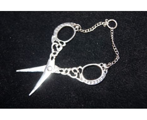 Pair of sterling silver miniature scissors