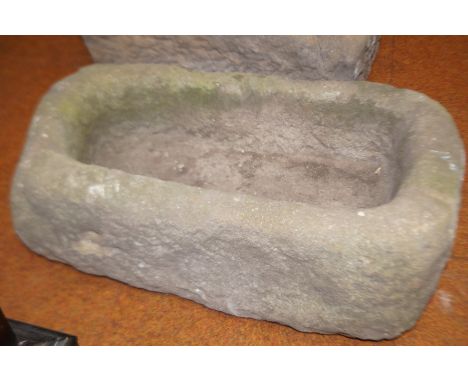 Heavy Rectangular antique stone trough 30 cm x 83 cm x 48 cm 