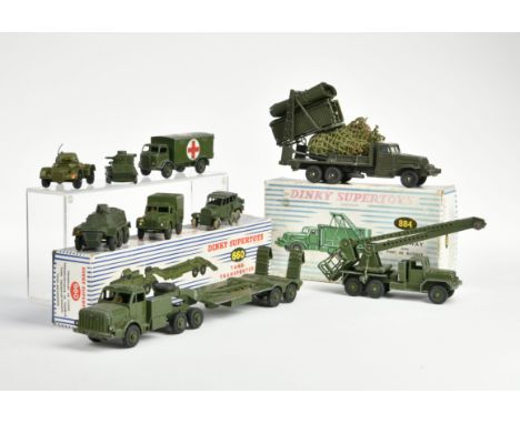 Konvolut Militärfahrzeuge, Dinky Supertoys, Brockway, Recovery Tractor + Pressure Refueller, France + England, 1:43, Druckgus