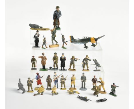 Dinky Toys u.a., Konvolut Zinnsoldaten, Flugzeug u.a., LM, Fundgrube, bitte besichtigen