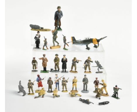 Dinky Toys u.a., Konvolut Zinnsoldaten, Flugzeug u.a., LM, Fundgrube, bitte besichtigen