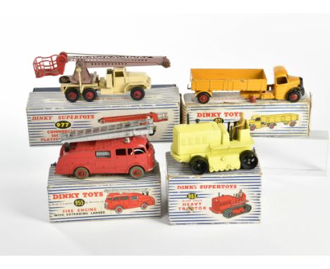 Dinky Supertoys, Fire Engine, Heavy Tractor Service Platform Vehicle + Lorry, France + England, 1:43, Druckguss, LM, Okt, Z 2