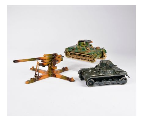 Gama + Hausser, 2 Panzer + Geschütz, Germany VK, 18-31 cm, Blech, teilw. Mängel. bitte besichtigen