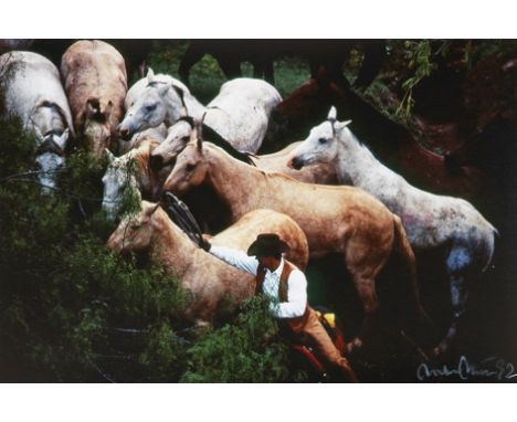 Dieter Blum (1936 Eßlingen am Neckar. Ansässig in Düsseldorf)Cowboy and HorsesFarb-Digitalfotografie/Papier, 1992. R. u. sign