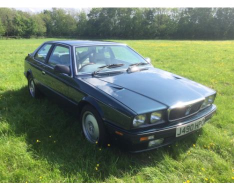 A rare original UK-supplied 1991 Maserati 222E with just 35,600 miles indicated and offered with No Reserve. Introduced in 19