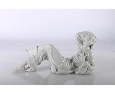 Rosenthal porcelain model of a clown after&nbsp;Constantin Holzer-Defanti 1881-1951, model number K549, 31cm long.&nbsp; 