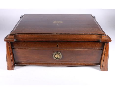 Canteen of A1 silver plated flatware by Martin Hall and Co. in mahogany case.&nbsp; 