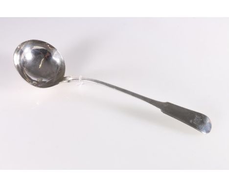 Georgian antique silver fiddle pattern ladle, makers marks AE, possibly Alexander Edmonstoun III, Edinburgh 1825, retailer's 
