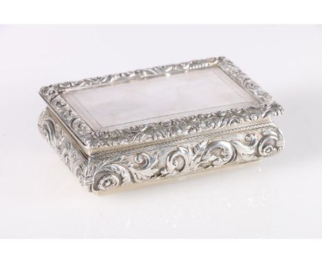 William IV antique parcel gilt silver table snuff box of heavy gauge and large proportions, cushioned squat thistle shaped cr