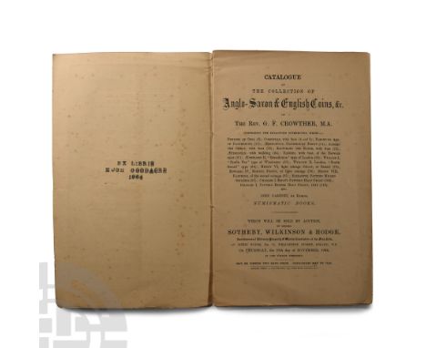 1904 A.D.. Sotheby Wilkinson &amp; Hodge Sale Catalogue - Collection of Anglo-Saxon &amp; English Coins of The Rev. G. F. Cro