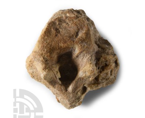 Cretaceous Period, circa 90 million years B.P.. A vertebra with neural arch from the dinosaur Deltadromeus agilis.  247 grams