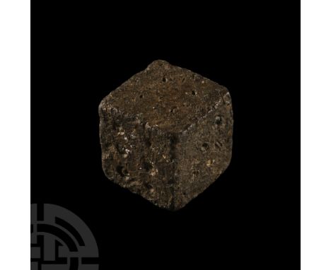 Circa 1st-4th century A.D.. Cuboid with impressed ring-and-dot motifs disposed 6:5, 4:2, 3:1. Cf. Spasi? Duri?, D., ???? ????