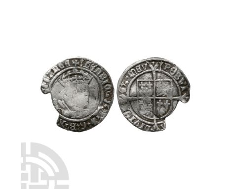 1526-1544 A.D.. Second coinage, Laker D. Obv: profile bust with HENRIC VIII D G R AGL Z FRANC legend and 'arrow' mintmark. Re