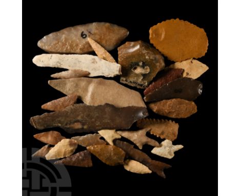Neolithic Period, 4th millennium B.C. and later. Comprising a mixed group of American, north African and European stone arrow